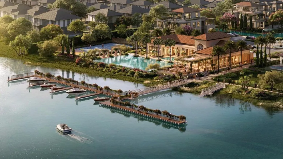 Sunset Clubhouse The Pearl mang phong cách Địa Trung Hải bên sông Vàm Cỏ Đông